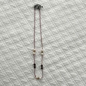 Pearl and garnet necklace